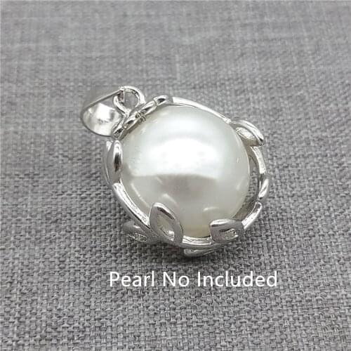 2pcs of 925 Sterling Silver Flower Pinch Bails for Pearl Pendant Charm Drop