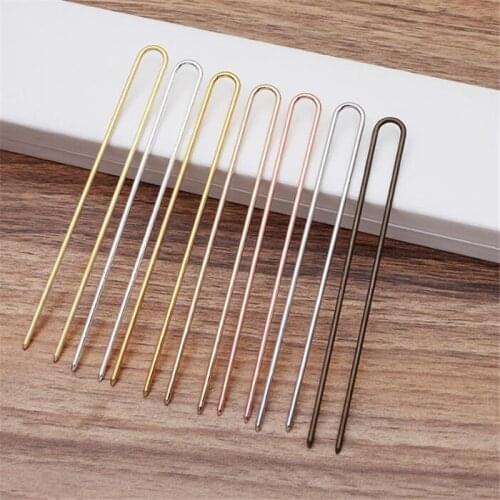 10pcs/lot 2x120mm U Shape Needle Bun Hair Sticks/Pins Hairpins Silver Plated Fashion Hairwear DIY Findings