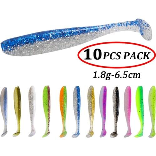 10pcs/lot Silicone Shiner Soft Fishing Lures Fish Larvae Bait Artificial Worm Lure Wobblers Swimbait Fishing Tackle