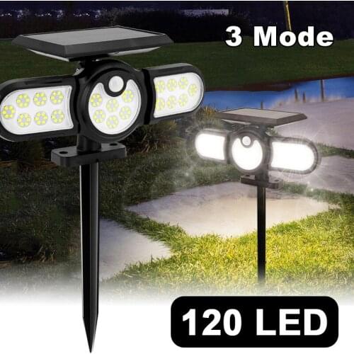 140 LED Solar Light Human Body Sensor 120 Solar Lamp IP65 Outdoor Light automatic adjust brightness Garden Street Light Energy