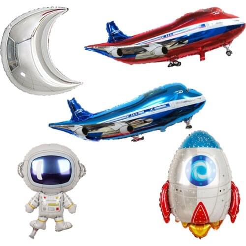 36 inch Large Aircraft modeling Rocket Foil balloons Science fiction theme party decoration baby shower kids gift toy balloon