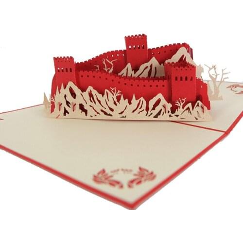 3D Laser Cut Handmade Carving Chinese The Great Wall Paper Invitation Greeting Cards PostCard Business Party Kids Creative Gift