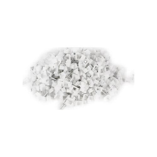 500 Pcs White Plastic Wall Insert 10mm Width Square Cable Mount Nail Clips
