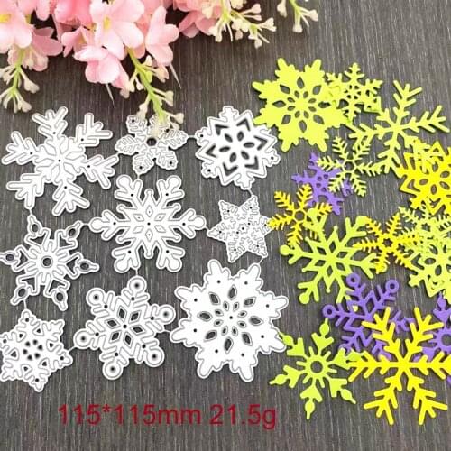 9pcs/set Christmas Snowflakes Cut Diy Handmade Mold Paper Metal Craft Dies for Card Making Cut Dies 2021 Embossing New