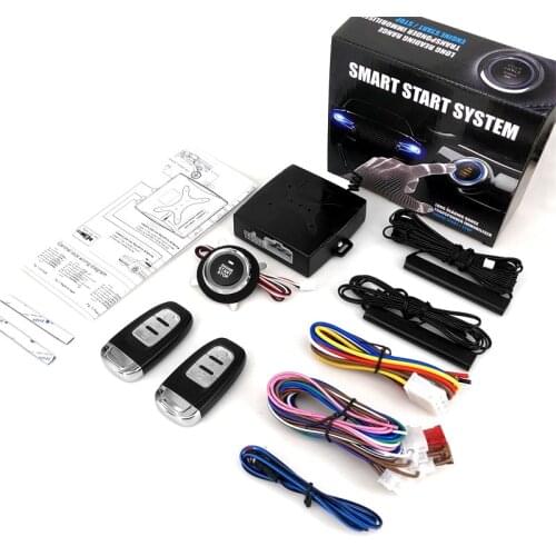 Keyless Entry System Remote Central Locking Car Alarm With Autostart Push Start Stop Button Control Smart Engine PKE Auto Lock