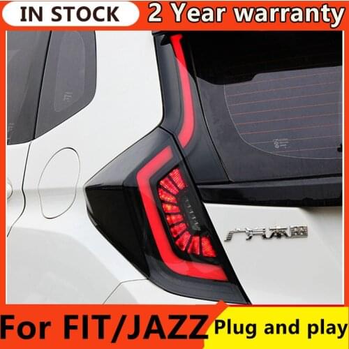 Car Styling Tail Lamp for Fit Jazz Tail Light 2014-2018 LED Rear Lamp DRL Dynamic Turn Signal Brake Reverse auto Accessories