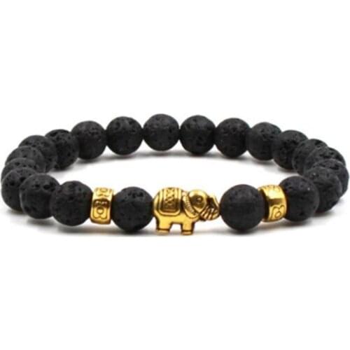 Elephant 8mm bohemian multicolor Agate beads Chakra Reiki Buddha Yoga Bracelet elastic adjustable Volcanic Stone Bangles ev3