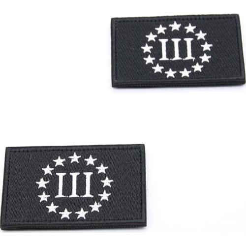 Black Line Super Patriot Tactical Military Badge Clothing Fabric Jacket Hook / Ring 8 * 5 Cm