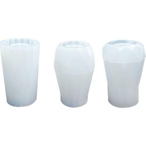 Flower Pot Clay Silicone Mold DIY Handmade UV Epoxy Resin Flower Vase Mold for Table Pen Holder Making Mould