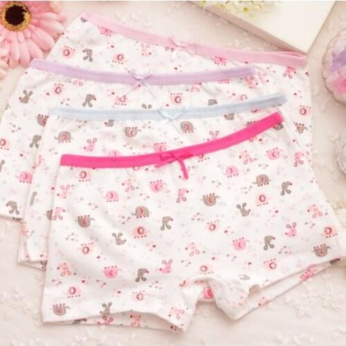 Children Everyday Short Cotton Kids Panties Baby Girls Cute Underwear Briefs Girls Cartoon shorts Underpants 2-9T 4 pcs/lot