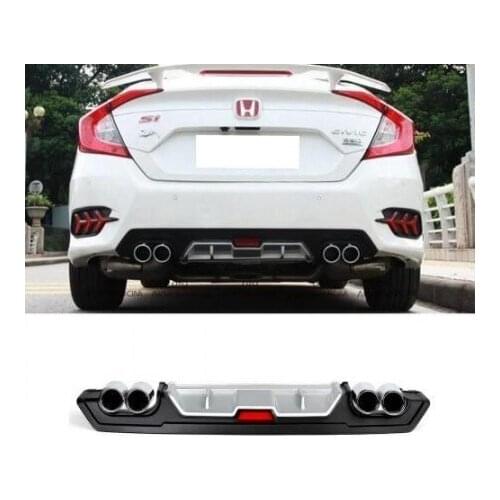 Honda Civic Sedan Diffuser Fake Exhaust Car Accessory Unıversal Compatible Modified Rear Bumper Attachment Flexible Car Styling