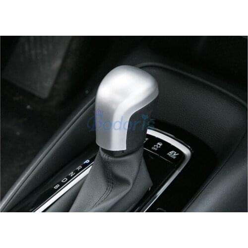 For Toyota Corolla 2019 Interior Silver Color Front Hand Shift Head Gear Knob Cover Panel Chrome Car Styling Accessories