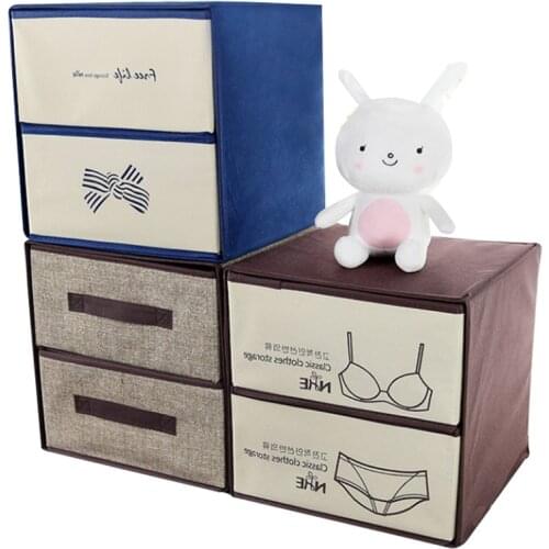 Home Decor Storage Box Canvas Bedroom Underwear Bra Socks Storage Drawer The Book And Magazine Storage Shelves