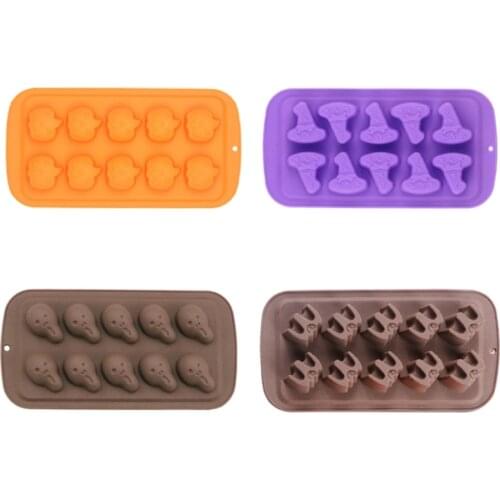 Sugarcraft Mould Halloween Animal Pumpkin Cookie Cutters Cartoon Halloween Gift Food-grade Silicone Cake Plunger Cutter