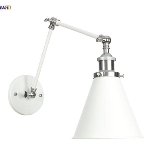 IWHD American Country Retro Wall Lights For Home Bedroom Stair Mirror Loft Industrial Decor Vintage Wall Sconce Aplique Pared