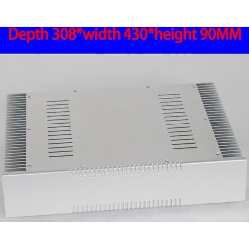 KYYSLB 308*430*90MM all-aluminum Class A power amplifier chassis cabinet DIY shell double-sided heat dissipation
