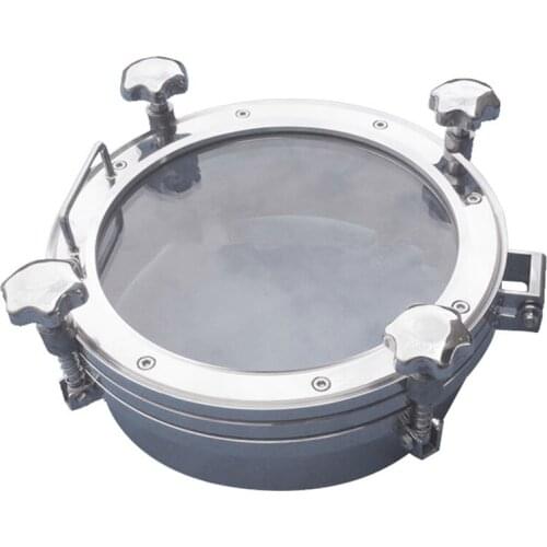 Heavy duty 450mm Glass Manways, 18" Round Non-Pressure Manway with Glass Viewing Window Full View Glass Top Lid Vessel Hatching
