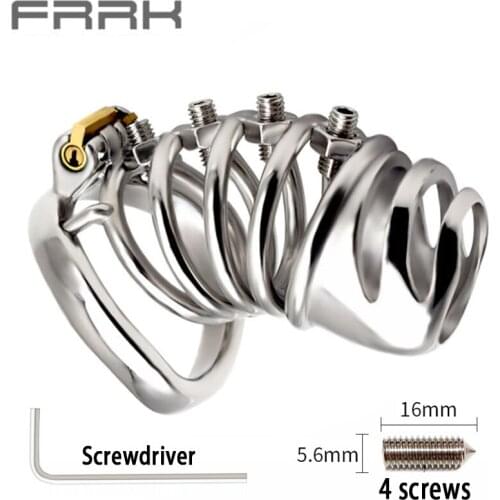 Metal Cock Cages Male Chastity Devices 304 Stainless Steel Penis Rings Chastity Cage Lock Bondage Sex Toys for Men Sex products