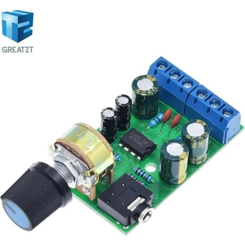 GREATZT Mini DC 3.7~12V 5V TDA2822M 2.0-CH Stereo Audio Power Amplifier Board 3.5mm AUX