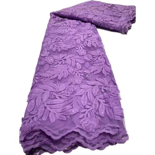 Fashion Trends African Lace Fabric Sequins French Lace Fabric Embroidery Nigerian Tulle Lace Fabric For Party Dress CD-125