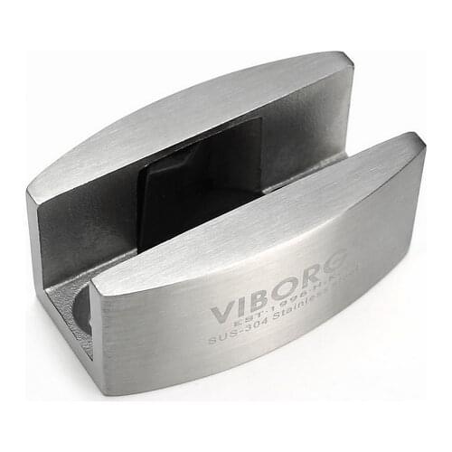 VIBORG Deluxe Solid SUS304 Stainless Steel Casting Adjustable Floor Bottom Guide for Frameless Sliding Glass Door Floor Guide