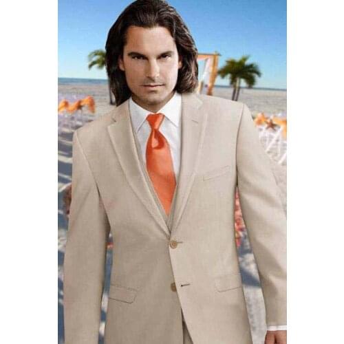 New Arrival Custom Made Popular Khaki Groom Mens Tuxedo Suits,Bespoke Khaki Tuxedo,Tailored Two Button Peak Lapel Mens Suits