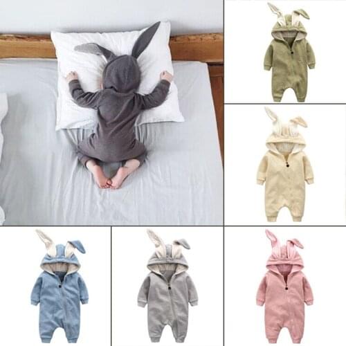 New Spring Autumn Baby Rompers Cute Cartoon Rabbit Infant Girl Boy Jumpsuit Kids Baby Outfits Clothes Baby Boys Girls Clothes