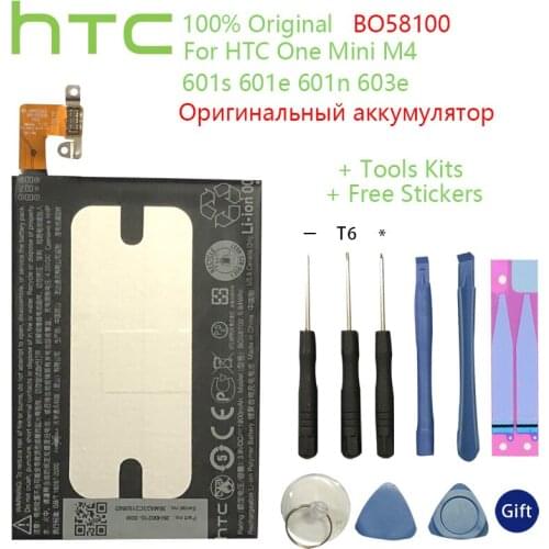 HTC Original BO58100 Phone Battery For HTC One Mini M4 601s 601e 601n 603e 1800mAh Batteries +Gift Tools +Stickers