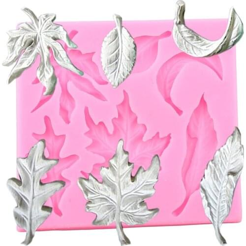Autumn Leaves Silicone Molds DIY Leaf Cupcake Topper Fondant Cake Decorating Tools Candy Polymer Clay Chocolate Gumpaste Moulds