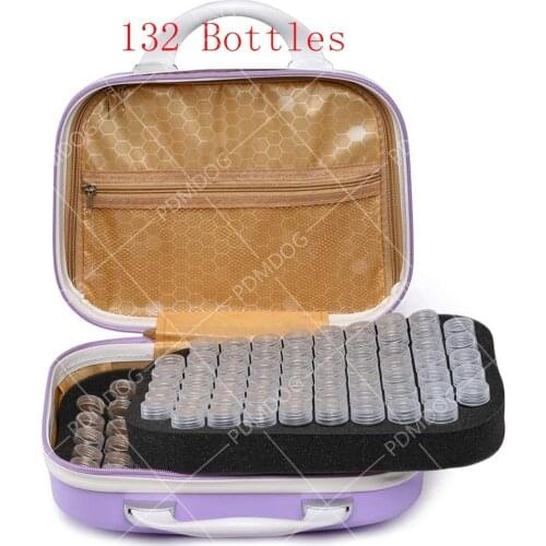 PDMDOG 132 Bottles 5d Diamond Painting Accessories tools Storage Box Carry Case diamant painting tools Container Bag