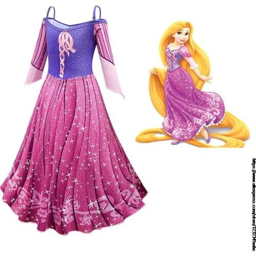 Disney Princess Dress for Baby Girl Shoulderless Floral Snow White Party Dress Kid Cosplay Clothes Autumn Fancy Costume