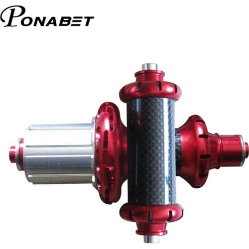 PONABET Ceramic bearing powerway R36 hub for road carbon with skewer front 20 rear 24 holes red /black color