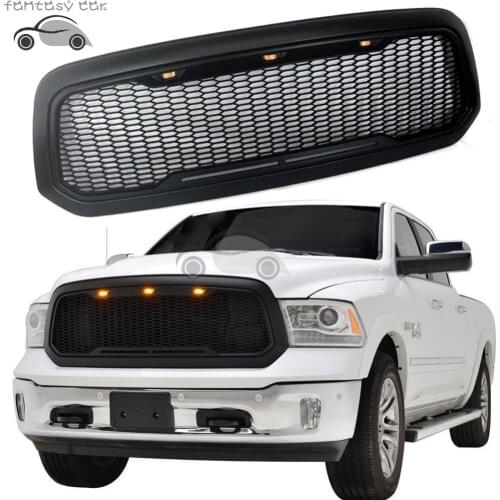 Raptor Style Replacement Front Mesh Grille with LED Light fit for Dodge Ram 1500 2013-2018 2013 2014 2015 2016 2017 2018