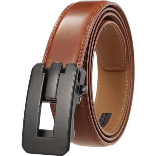 Adjustable Ratchet Men Belts Luxury Business Design Automatic Alloy Buckle Cow Leather Belt for Men 3.5cm Mens Belt Jeans