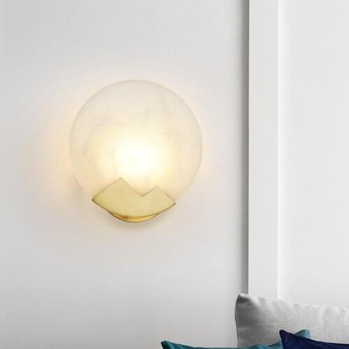 Retro Lamp Wall Sconce Modern Wall Light Mable Dining Bedroom LEDE14 Wall Lamp Restaurant Copper Corridor Pub Cafe Wall Lighting