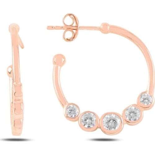 Silver 925 Sterling Zircon Stone Earrings