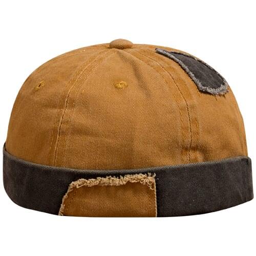 Unisex Cowboy Docker Sailor Biker Cap Men Adjustable Casual Brimless Skull Loop Beanie Hat Solid Women Harajuku Winter