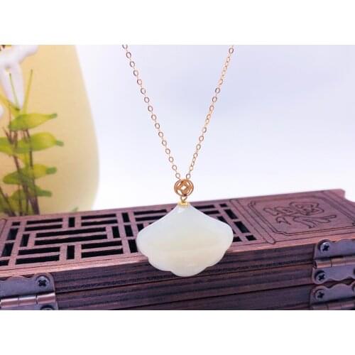 SHILOVEM 18k yellow gold Natural white Jasper pendants classic fine Jewelry women wedding no necklace wholesale yzz17246684hby