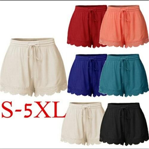 2020 Summer Explosions Solid Color Lace Shorts Casual Straight Shorts Women Fashion Colthes
