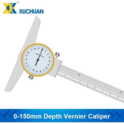Caliper Dial Depth Gauge 0-150mm Accuracy 0.02mm Dial Caliper Stainless Steel Vernier Caliper Measure Meter Rular Micrometer