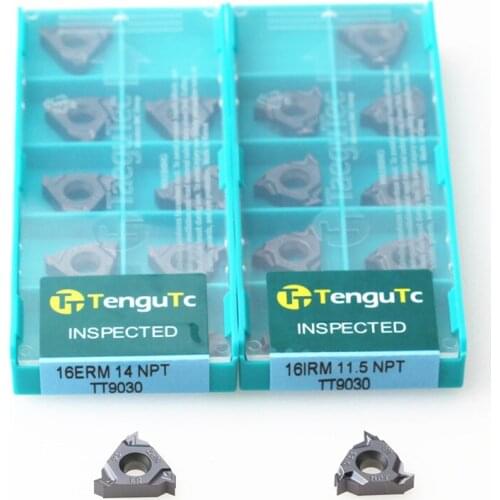 10pcs 16ERM 16IRM 11.5 14 18 27 NPT TT9030 16IR 16ER Carbide Inserts Lathe Turning CNC Thread Blade Cutter Tool