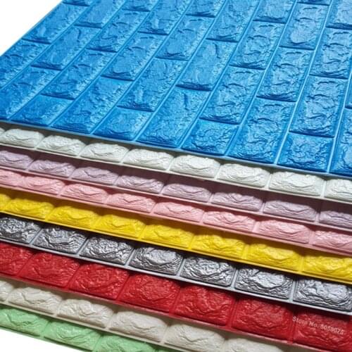 10pcs 3D Brick Wall Stickers Foam Home Decor DIY Self Adhesive Wallpaper Wall Sticker For TV Background Kids Room Decoration