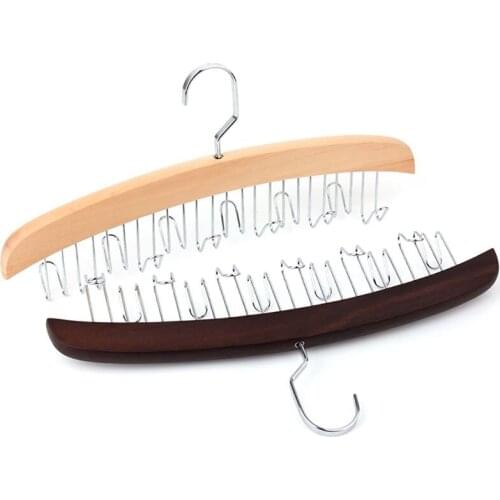 12 Belt Wood Racks With Stainless Steel Hooks Closet Accessories Wardrobe Scarves Ties Organizer Hanger