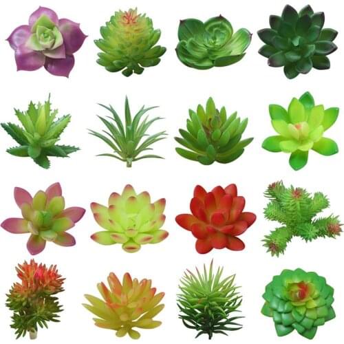 16Pcs/Set Simulation Plant Set Lifelike Artificial Succulent Creative Mini Fake Succulent Artificial Plants Photography Props