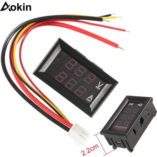 2pcs/lot 0.28"LED DC0-100V 10A Digital voltmeter Ammeter 2in1 Multimeter 12V/24V Voltage Amperage Meter Volt Amp Gauge Panel