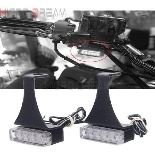 2Pcs Mini LED Turn Signal Light Blinker Lamp w/ Brackets For Harley Honda Suzuki Kawasaki Cruiser Cafe Racer Indicators Flasher