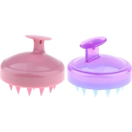 2x Silicone Shower Shampoo Body Wash Dandruff Brush Hair Scalp Massager
