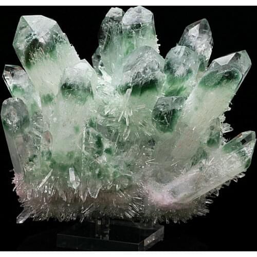 200-900g Rare Beautiful Green Ghost phantom Quartz Crystal Cluster Specimen for home&office decoration fengshui