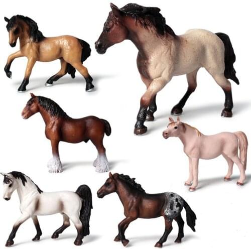 27 Kinds Simulation Horses Solid Figure Collectible Toys Wild Animal Action Figures Kids Movable Toy