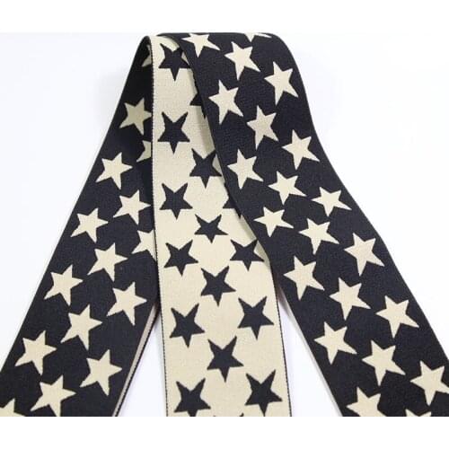 4meters 2 inches elastic band jacquard star pattern 5cm nylon soft stretchy webbing underwear pant belt headwear accessories